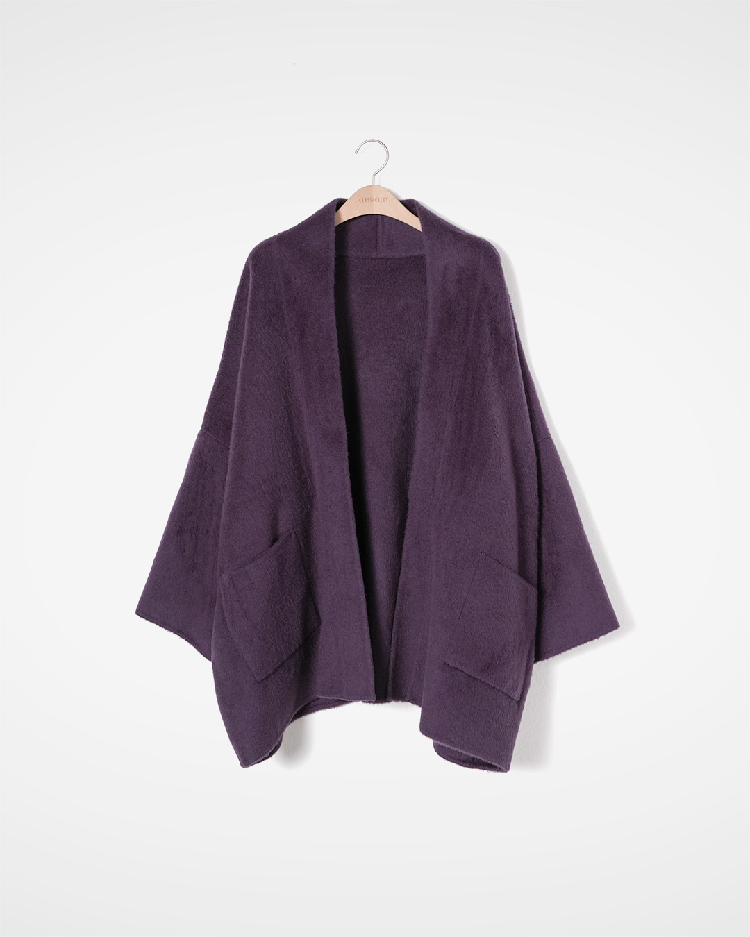 얼굴빛이 환해지는 Purple 한 Fold<br> Handmade Purple Camel Hair Coat
