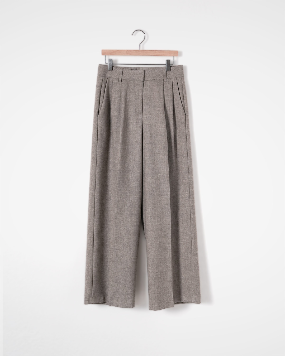 Comfortably expanded options<br> Wool Blend Double Pleat Wide Pants